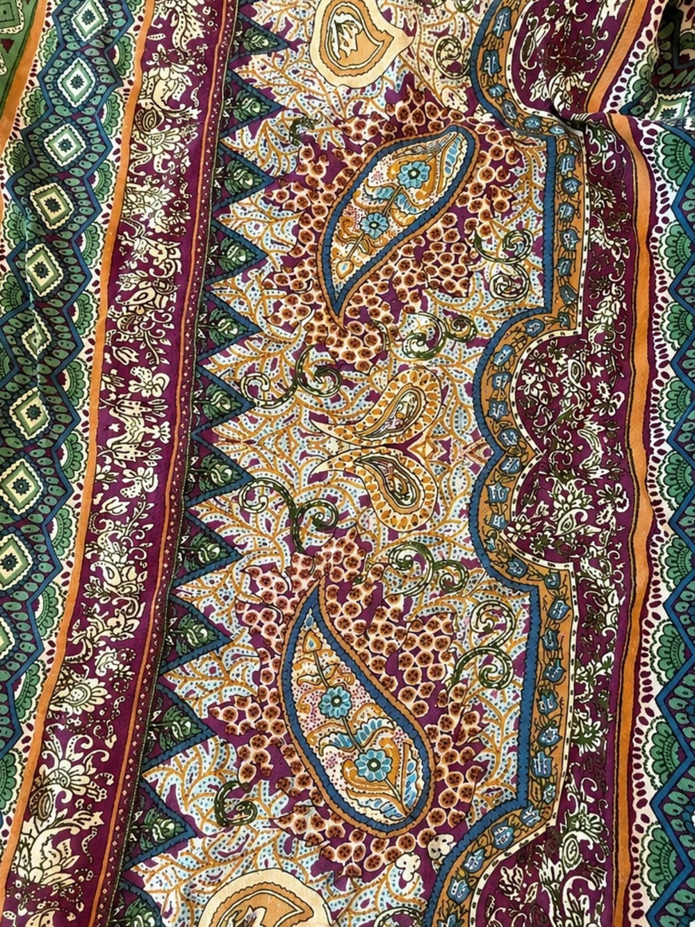 Boca Bay Petite Large Paisley Rayon Pull-On Crop Pants Boho Resort - Picture 11 of 16